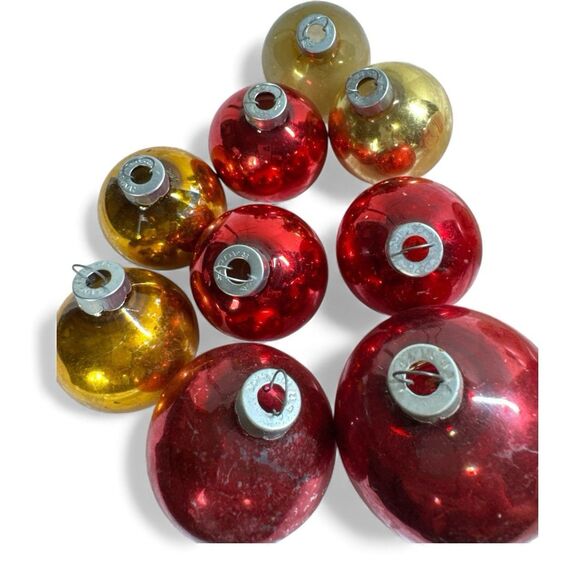 Vintage 15 Glass Mercury Christmas Tree Ornaments Rauch Shiny Brite Lot - Picture 7 of 10